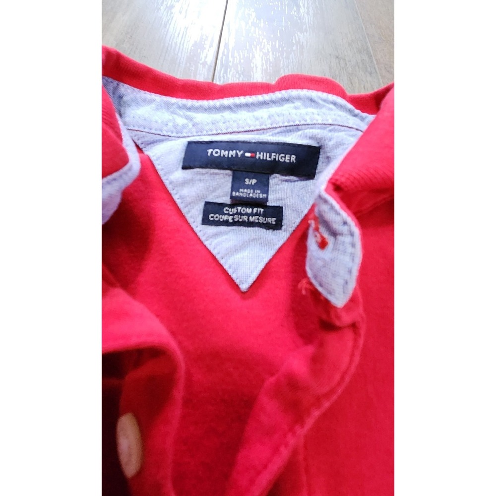 Tommy Hilfiger Custom Fit Polo Shirt Mens Small Red Short Sleeve Golf - Picture 2 of 3